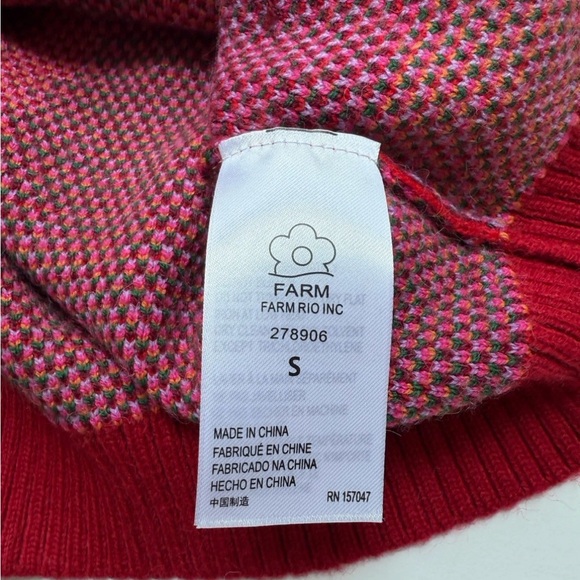 FARM Rio x Anthropologie Cold-Shoulder Crew Neck Sweater Size Small - Picture 8 of 8